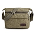 Miniatyrbild 1 av 5: Vattentät budväska axelväska medium, multifickor canvas crossbody väska för män för kvinnor, casual herr väska(M)