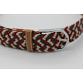 Miniatyrbillede 4 af 4: 41 * 1.3 tommer unisex elastisk vævet strækrem afslappet mænds og kvinders taljerem med PU-læder spænde, beige grøn siv beige green red
