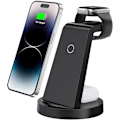 Miniatyrbilde 1 av 6: 3-i-1 Ladestasjon for iPhone, Trådløs Lader for iPhone 15 14 13 12 11 X Pro Max & Apple Watch - Trådløs Ladestasjon for AirPods 3 Pro
