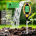 Miniatyrbillede 3 af 5: 4 i 1 Jordtester til pH-værdi, Lys- og pH-tester til surhedsgrad, Temperatur, Jordfugter, Jordfugtighedstester Sensor til Planter, Havearbejde,