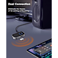 Miniatyrbilde 6 av 6: Bluetooth-mottaker for bil, støydempende Bluetooth-biladapter, trådløs lydmottaker for hjemme-stereo/trådbundet hodetelefoner, håndfri samtale
