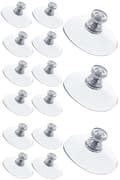 Gängade transparenta sugkoppar 50 mm, 15-pack för släta ytor Transparent