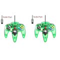 Miniatyrbilde 1 av 5: 2-pakks Klassisk Ledningsbasert N64-Kontroller Retrospill 64-bitts Spillkontroll Joystick Erstatningskontroll 15 2pcs
