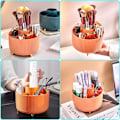 Miniatyrbillede 7 af 7: 360° Roterende Makeup Børste Opbevaringsboks Kosmetikholder (Orange) Orange