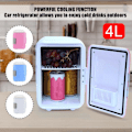 Pikkukuva 4 / 5: 4L Mini Travel Cooler Auton Jääkaappi Kannettava Pakastin Lämmitin Jääkaappi Camping White