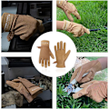 Miniatyrbillede 4 af 6: Havearbejdshandsker til kvinder - Fleksible & Holdbare, Åndbare Utility Arbejdshandsker, Robust Læder Havehandsker (Small, khaki)