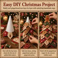 Miniatyrbillede 3 af 8: DIY Quilted Fabric Christmas Tree Kit, 3D Fabric Patchwork Craft Set for Beginners, Handmade Table Decoration for Home, Mantel, Table, Office #D