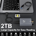 Miniatyrbild 2 av 5: 2-i-1 CFexpress Typ B SD-Kortläsare CFexpress Läser USB 3.2 10Gbps Dubbel Kortplats med /A Kabel för WELLNGS