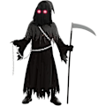 Pikkukuva 1 / 5: Lasten Unisex Hohtavat Silmät Reaper-asu Pelottavaan Fantom Halloween-asuun
