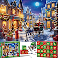 Miniatyrbilde 4 av 8: Julepuslespill, 1008 brikker julekalender, puslespill, 24 dager med juleferiepuslespill A C