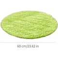 Miniatyrbilde 4 av 5: Rund teppe Sklisikker plysj fluffy teppe for stue Bad Soverom Grønt teppe 2 stk