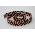 Miniatyrbillede 3 af 4: 41 * 1.3 tommer unisex elastisk vævet strækrem afslappet mænds og kvinders taljerem med PU-læder spænde, beige grøn siv beige green red