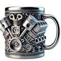 Miniatyrbillede 1 af 3: Personlig rustfri stål krus, V8/V6 motor design rustfri stål kop V8