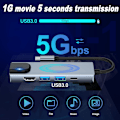 Miniatyrbillede 4 af 5: USB-C Hub Multiport Adapter, 5-i-1 USB-C Dockingstation med 4K HDMI