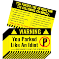 Miniatyrbilde 1 av 5: 100 stk. \"Dårlig Parkering\"-kort Du parkerte som en idiot-kort 8,9 x 5,1 cm \"Dårlig Parkering\"-klistremerker Morsom parkeringsbot
