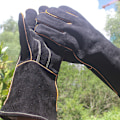 Miniatyrbillede 2 af 5: Ekstremt varme- og brandbestandige handsker, læder med Kevlar-syninger