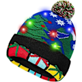 Miniatyrbild 1 av 5: Ljusupplyst Julhatt, LED Julhattar med Ljus, Blinkande Julhatt Stickad Hatt för Barn Vuxna Pojkar Flickor