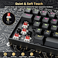 Miniatyrbild 2 av 6: K599 60% Mekaniskt Tangentbord, Hot Swap Anti-Ghosting Speltangentbord för PC/PS5/Xbox/MacOS. (Linjärt Rött Switch-Svart)