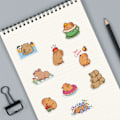 Miniatyrbillede 5 af 7: 50 stk Cartoon Capybara Graffiti Bagageklistermærker
