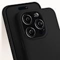 Miniatyrbilde 4 av 5: Deksel for iPhone 16 Pro Max Silikon Matt Finish Myk Berøring Svart Black