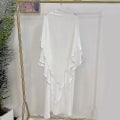 Miniatyrbilde 1 av 5: Ramadan Eid Muslimsk Kvinne Jilbab 2-delt Abaya med Hijab Lang Khimar Niqab Sett Overhode Bønnekjole Islam Antrekk Djellaba Burka hvitt sett XL-XXL