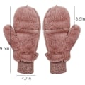 Miniatyrbillede 7 af 7: Vinterluffer til kvinder - Bløde, fluffy handsker med vindtæt fleece og varm lufferdækning til piger pink