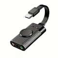 Miniatyrbilde 1 av 5: USB Lydadapter, USB Lydkort, Eksternt Lydkort med Volumkontroll