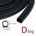 Miniatyrbillede 3 af 5: P Z D-formet 2 meter bil dørforseglingstrimmel EPDM gummi støjisolering anti-støv lydisoleret bilforsegling stærk 3M klæbemiddel