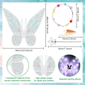 Miniatyrbillede 2 af 7: Glitter Fe Vinger til Voksne, LED Pandebånd til Karneval og Temafester Stjerneklart Hvid Stjerneklart Hvid_xx Star white Star white
