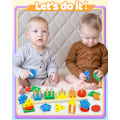 Pikkukuva 2 / 6: Montessori-lelut 1-2-vuotiaille pojille ja tytöille, 1-2-vuotiaiden poikien ja tyttöjen syntymäpäivälahjat, koulutuspalapelit puuleluille 1-3-vuotiaille Multicolored