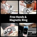 Miniatyrbilde 2 av 4: Etui til iPhone 16 Plus med roterende magnetisk stativ - Anti-ripe silikonbeskyttelse Glittereffekt Svart