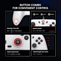 Miniatyrbillede 7 af 8: 2,4g Trådløs Gamepad til Windows PC, iPhone, Android, Switch & Steam, Bluetooth Controller Hall Effect Trigger, Turbo, Rumble Vibration (Hvid) White