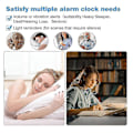 Miniatyrbild 5 av 5: Högljudd väckarklocka för vuxna som sover tungt, dubbel väckarklocka med sängvibrator, för sovrum, 6,5 tum stor display med dimmer_xx