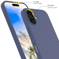 Miniatyrbilde 3 av 4: Etui til iPhone 16 Plus - Ultraslankt flytende silikonbeskyttelse nattblå + 2 herdede glass