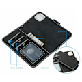 Miniatyrbillede 7 af 8: Suede magnetisk etui til iPhone 12/12 Pro med magnetisk lås. Sort Black one size