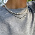 Miniatyrbild 2 av 5: Vit K Set 2564 Hip Hop Retro Imitation Pearl Halsband för Män
