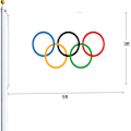 Miniatyrbillede 1 af 6: Olympisk flag, Paris 2024 olympiske flag, 150x90 cm olympiske lege flag dekoration, olympisk dekoration 2024, olympiske flag 2024