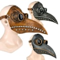 Miniatyrbillede 3 af 4: Halloween Pestedoktor Maske PU Læder Maske Cosplay Rekvisit Grå