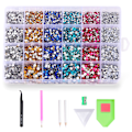 Miniatyrbild 10 av 11: Nagelkonst Strassats med lim Strass Flatback AB Kristall Nagelkonst Set Strass Nagelstenar iriserande 1 0.38