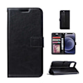 Miniatyrbillede 2 af 5: iPhone 13 Wallet Case Sort Læder Læderetui sort