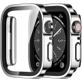 Miniatyrbild 2 av 6: Vattentätt fodral för Apple Watch 7 8 9 45mm 41mm skärmskydd Glas+ cover Bumper Härdat glas iWatch 5 SE 6 44mm 40mm Tillbehör Silver Silver Series 7 8 9 41mm
