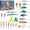 Miniatyrbild 1 av 5: Julkalender för Fiske 2024 - Fiskebete Set, Fiskeutrustning för Vuxna Män Pojkar, Fisketillbehör (24 st)