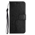 Miniatyrbillede 4 af 5: For Honor X6a 4g Ugletræ trykt PU læder stativ etui fuld beskyttelse cover Black