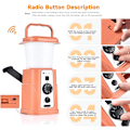 Miniatyrbillede 2 af 8: Solcelled Campinglys, UTEBIT Campinglanterne med håndsvinget solradio, 10000mAh Genopladelig