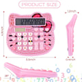 Miniatyrbilde 4 av 5: Kalkulator for kvinner, skrivebords kalkulator 12 sifre med stor LCD-skjerm og følsomme knapper, sol- og batteridrevet, standardfunksjoner (rosa + rosa) Pink+Pink