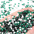 Miniatyrbillede 1 af 5: Krystalglas Hotfix Strass, til Kunsthåndværk Tøj Kostumer Sko Smykker, Runde Glas Perler dark green