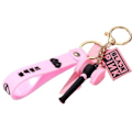 Miniatyrbillede 1 af 3: Sort Pink Blød Silikone Nøglering Frozen Fan Cheer Stick - Pink