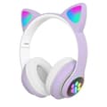 Trådlösa Bluetooth-hörlurar med kattöron purple