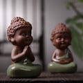 Pikkukuva 4 / 5: 1 kpl (TYYL-C) Keraaminen pieni söpö vauva Buddha patsas munkkihahmo C