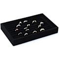 Miniatyrbillede 4 af 5: Ringeholder, 1-pakke Fløjl 7 Rum Ringe Øreringe Display Bakker Holder Æske